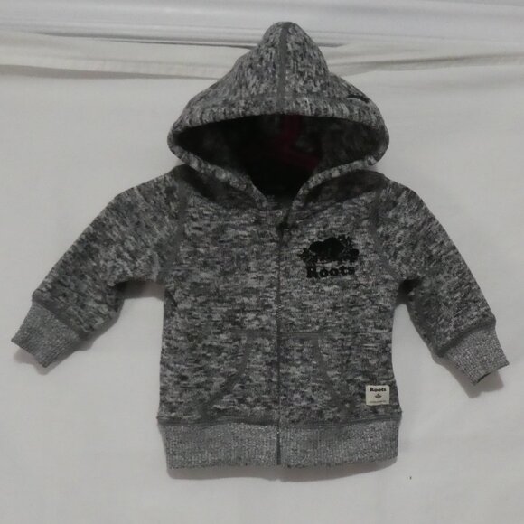BABY ROOTS - Canada | small (3-6 months) | Salt and Pepper Zip-Up Hoodie | NWOT - Picture 1 of 16